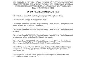 Quyết định 73/2017/QĐ-UBND sửa đổi Quyết định 48/2017/QĐ-UBND Quảng Ngãi
