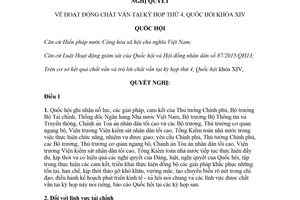 Nghị quyết 55/2017/QH14 hoạt động chất vấn kỳ họp thứ 4 Quốc hội khóa XIV