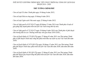 Quyết định 1861/QĐ-TTg 2017 phê duyệt Chương trình mục tiêu phát triển hạ tầng du lịch
