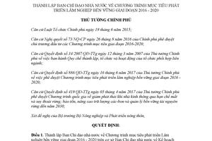 Quyết định 1857/QĐ-TTg 2017 thành lập Ban Chỉ đạo nhà nước về phát triển Lâm nghiệp bền vững