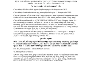 Quyết định 58/2017/QĐ-UBND sửa đổi Quyết định 14/2016/QĐ-UBND Phú Yên