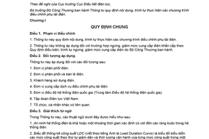 Thông tư 23/2017/TT-BCT trình tự thực hiện chương trình điều chỉnh phụ tải điện