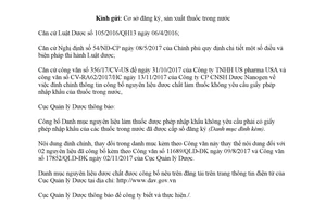 Công văn 19601/QLD-ĐK 2017 đính chính thay đổi danh mục nguyên liệu dược chất làm thuốc