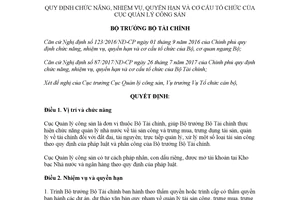 Quyết định 2389/QĐ-BTC 2017 chức năng nhiệm vụ quyền hạn Cục Quản lý công sản