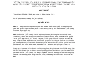 Nghị quyết 122/NQ-CP 2017 đơn giản hóa thủ tục hành chính quản lý dân cư Bộ Quốc phòng