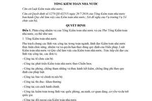 Quyết định 1759/QĐ-KTNN 2017 phân công nhiệm vụ của Tổng Kiểm toán nhà nước