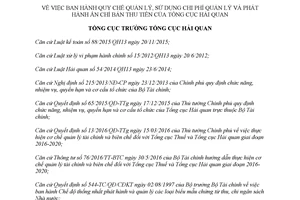 Quyết định 4010/QĐ-TCHQ 2017 quản lý sử dụng chi phí quản lý và phát hành ấn chỉ bán thu tiền