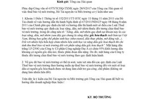 Công văn 6156/BTNMT-TCMT 2017 áp thuế bảo vệ môi trường đối với mặt hàng dầu trắng PL-250G