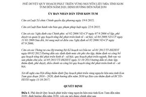 Quyết định 1189/QĐ-UBND 2017 phê duyệt quy hoạch phát triển vùng nguyên liệu mía Kon Tum