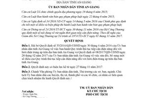 Quyết định 81/2017/QĐ-UBND Quy trình tiếp cận điện năng lưới điện trung áp An Giang