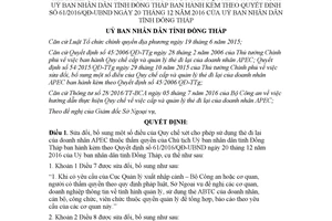 Quyết định 49/2017/QĐ-UBND Quy chế xét cho phép sử dụng thẻ đi lại doanh nhân APEC Đồng Tháp