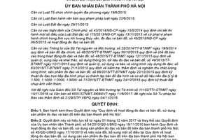 Quyết định 37/2017/QĐ-UBND hoạt động đo đạc bản đồ sử dụng sản phẩm đo đạc và bản đồ Hà Nội