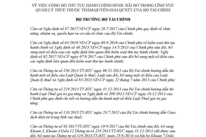 Quyết định 2369/QĐ-BTC 2017 thủ tục hành chính Quản lý thuế thẩm quyền giải quyết Bộ Tài chính