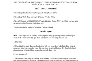 Quyết định 1898/QĐ-TTg 2017 Đề án Hỗ trợ hoạt động bình đẳng giới vùng dân tộc thiểu số