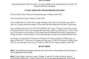 Quyết định 59/2017/QĐ-UBND Quy chế tổ chức và hoạt động của Sở Kế hoạch và Đầu tư Hồ Chí Minh