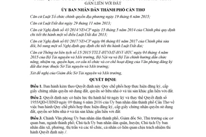 Quyết định 2948/QĐ-UBND 2017 Quy chế phối hợp cấp giấy chứng nhận quyền sử dụng đất Cần Thơ