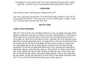 Nghị quyết 01/NQ-CP 2018 giải pháp chủ yếu thực hiện Kế hoạch phát triển kinh tế xã hội
