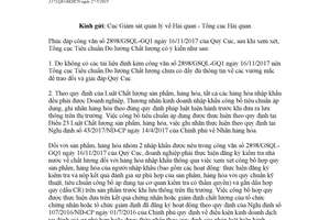 Công văn 3045/TĐC-HCHQ 2017 vướng mắc 1171/QĐ-BKHCN kiểm tra chất lượng hàng hóa