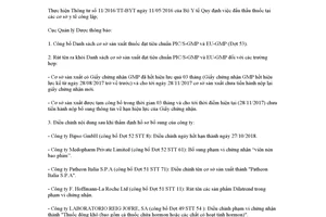 Công văn 21929/QLD-CL 2017 công bố cơ sở sản xuất thuốc đạt tiêu chuẩn PIC/S GMP và EU GMP