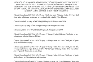 Thông tư 34/2017/TT-BCT sửa đổi Thông tư 39/2013/TT-BCT dự án đầu tư xây dựng kho xăng dầu