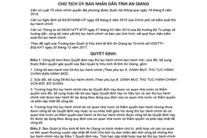 Quyết định 3823/QĐ-UBND 2017 công bố thủ tục thuộc thẩm quyền Ban Quản lý Khu kinh tế An Giang