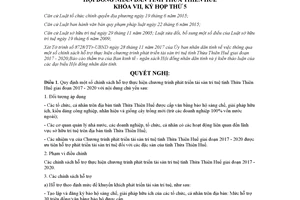 Nghị quyết 39/2017/NQ-HĐND chính sách hỗ trợ thực hiện chương trình phát triển tài sản trí tuệ Huế