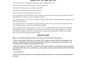 Nghị quyết 120/2017/NQ-HĐND hỗ trợ phát triển kinh tế biên mậu Hà Giang