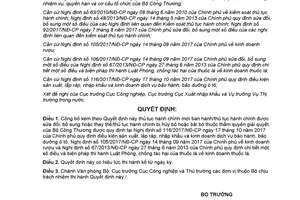 Quyết định 4705/QĐ-BCT 2017 công bố thủ tục hành chính thuộc thẩm quyền Bộ Công thương