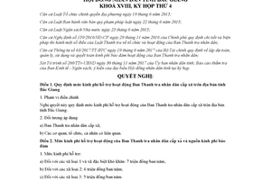 Nghị quyết 30/2017/NQ-HĐND kinh phí hỗ trợ hoạt động Ban Thanh tra nhân dân cấp xã Bắc Giang