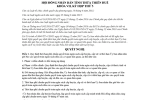 Nghị quyết 36/2017/NQ-HĐND thời hạn phê chuẩn ngân sách cấp huyện xã thời hạn Ủy ban gửi báo cáo Huế