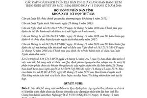 Nghị quyết 115/2017/NQ-HĐND sửa đổi Nghị quyết 55/2016/NQ-HĐND Hà Giang