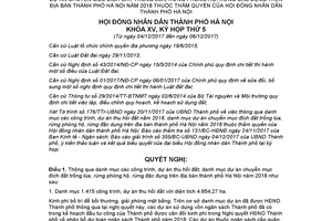 Nghị quyết 19/NQ-HĐND 2017 công trình dự án thu hồi đất chuyển mục đích đất trồng lúa Hà Nội