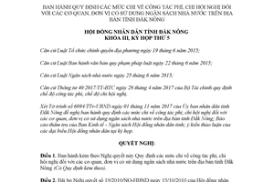 Nghị quyết 24/2017/NQ-HĐND mức chi công tác phí chi hội nghị cơ quan đơn vị Đắk Nông