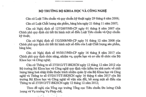 Quyết định 3482/QĐ-BKHCN 2017 công bố sản phẩm hàng hóa nhóm 2