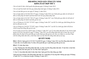 Nghị quyết 49/2017/NQ-HĐND bãi bỏ Nghị quyết 05/2012/NQ-HĐND Tây Ninh