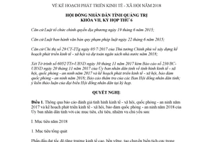 Nghị quyết 19/2017/NQ-HĐND kế hoạch phát triển kinh tế xã hội Quảng Trị