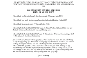 Nghị quyết 27/2017/NQ-HĐND điều chỉnh Quy hoạch khai thác chế biến khoáng sản Đắk Nông