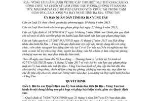 Quyết định 40/2017/QĐ-UBND bãi bỏ văn bản quy định phụ cấp thu hút đặc thù cán bộ Vũng Tàu