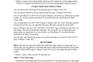 Quyết định 31/2017/QĐ-UBND sửa đổi Quyết định 65/2015/QĐ-UBND Cà Mau