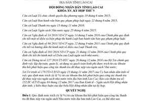 Nghị quyết 17/2017/NQ-HĐND mức trích từ khoản thu hồi qua thanh tra đã nộp vào ngân sách Lào Cai