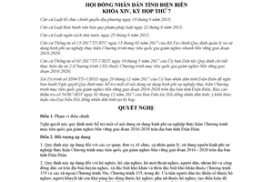 Nghị quyết 81/2017/NQ-HĐND mức hỗ trợ kinh phí thực hiện Chương trình giảm nghèo Điện Biên