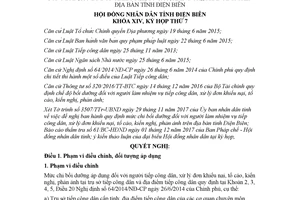 Nghị quyết 82/2017/NQ-HĐND mức chi bồi dưỡng đối với người làm nhiệm vụ tiếp công dân Điện Biên