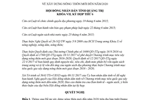 Nghị quyết 30/2017/NQ-HĐND về xây dựng nông thôn mới tỉnh Quảng Trị đến 2020