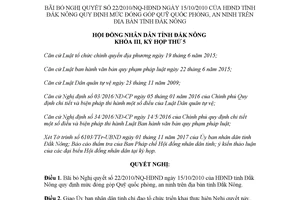 Nghị quyết 31/2017/NQ-HĐND bãi bỏ 22/2010/NQ-HĐND đóng Quỹ quốc phòng Đắk Nông