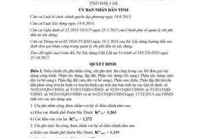 Quyết định 35/2017/QĐ-UBND chi phí nhân công máy thi công Bộ đơn giá xây dựng Đắk Lắk