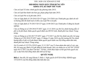 Nghị quyết 136/2017/NQ-HĐND sửa đổi 87/2016/NQ-HĐND mức thu các khoản lệ phí Hưng Yên