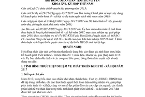 Nghị quyết 118/2017/NQ-HĐND nhiệm vụ phát triển kinh tế xã hội Hưng Yên 2018
