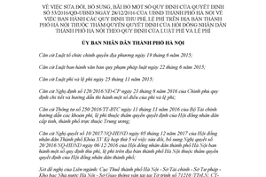 Quyết định 47/2017/QĐ-UBND sửa đổi Quyết định 53/2016/QĐ-UBND Hà Nội