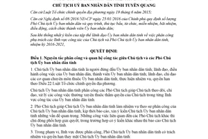 Quyết định 1591/QĐ-UBND 2017 phân công công tác Chủ tịch Ủy ban nhân dân tỉnh Tuyên Quang