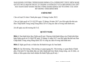 Nghị quyết 137/NQ-CP 2017 chương trình thực hiện 21-NQ/TW công tác dân số trong tình hình mới